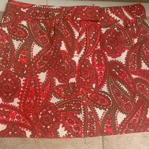 J Crew orange paisley mini skirt